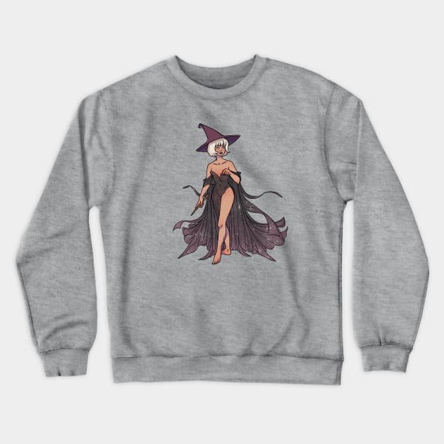 Benevolent Witch Crewneck Sweatshirt by steampunk-waltz